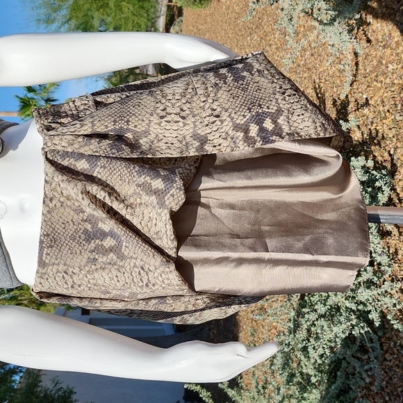 Marc Jacobs Silk Mini Skirt 2 XS Python Snakeskin Snake Print A-Line Swing - Picture 11 of 15